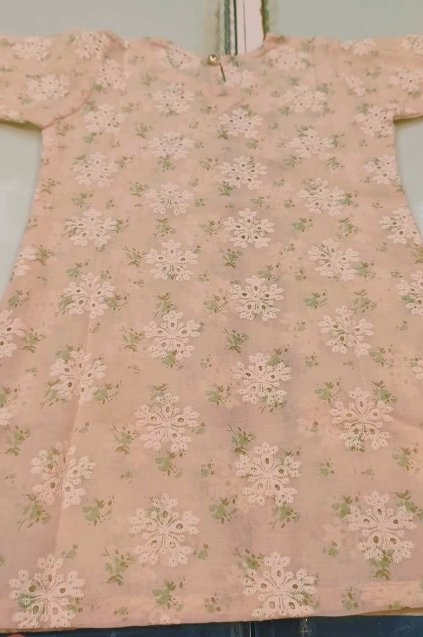 ( Length Size 26) 05 to 06  year Girl Size Most Luxurious S-09   Imported Shiffli ChickenKari Embroidery All Season High quality Lawn Stitch Shirt