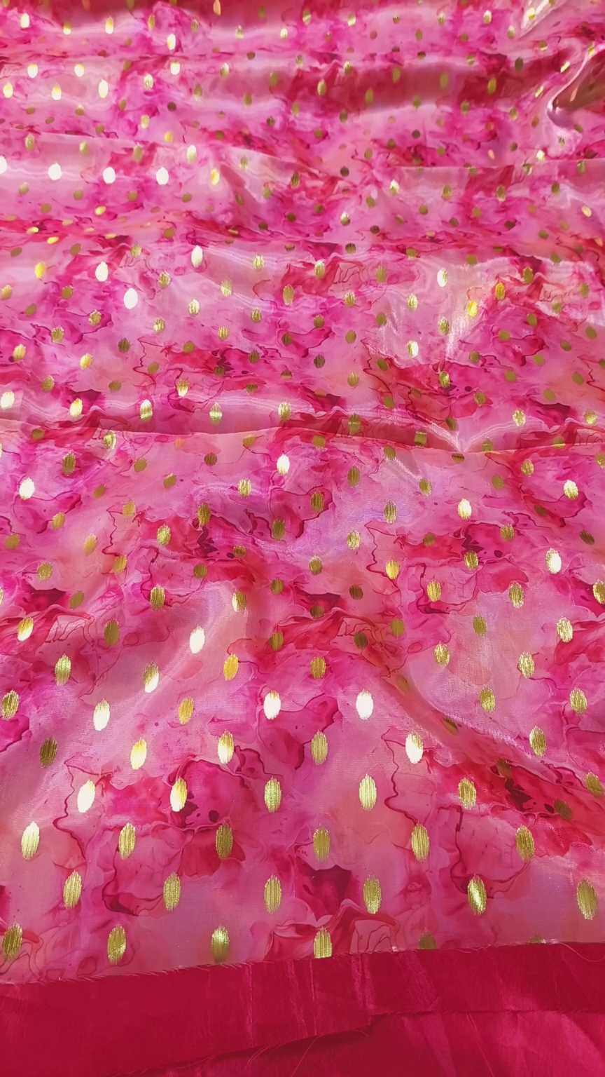 🥳New Arrivals Sale Sale M-5433   Imported Most luxurious 3-D  (Organza Silk Gold Zaree Bunch) Shirt & Kattan Silk inner with Truzer