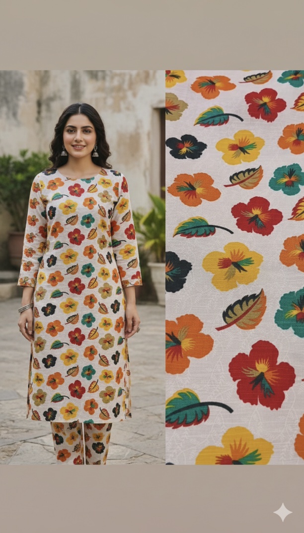 🥳 New Arrivals Sale Sale M-5502  Imported Digital Soft (Dorria Khaddar) Same print Shirt & Truzer 2pc -