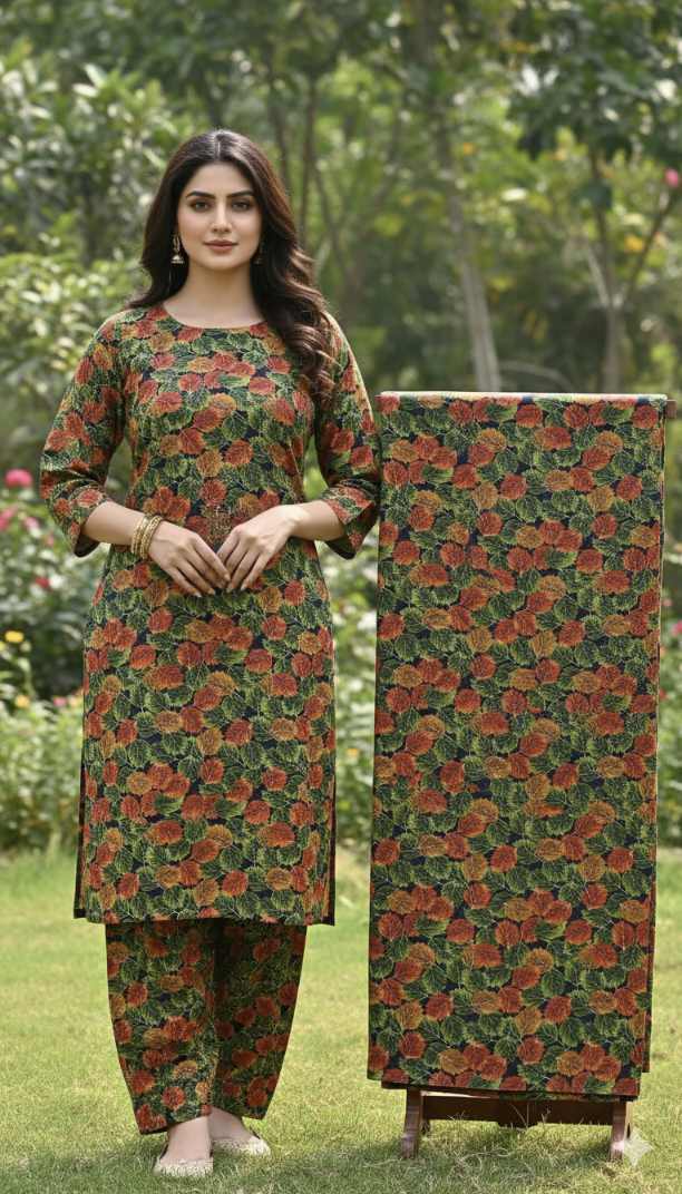 😱 Sale Sale M-5481 Imported Digital Luxury Nago Wali Winter Stone Lelin Same print Shirt & Truzer 2pc