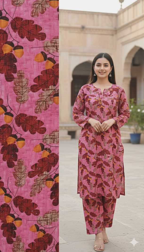 😱 Sale Sale M-5479  Imported Digital Luxury Nago Wali Winter Stone Lelin Same print Shirt & Truzer 2pc