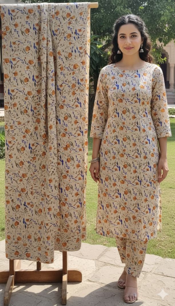 🥳 New Arrivals Sale Sale M-5546  Imported Digital Soft (Dorria Khaddar) Same print Shirt & Truzer 2pc