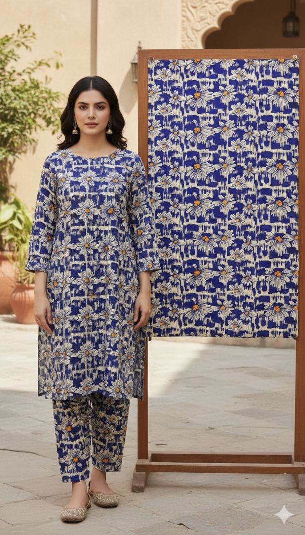 🥳 New Arrivals Sale Sale M-5540  Imported Digital Soft (Dorria Khaddar) Same print Shirt & Truzer 2pc