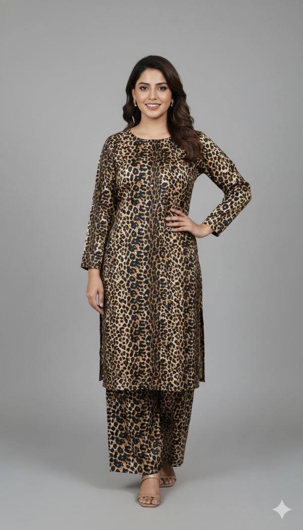 🥳 Sale Sale M-5590  Imported Digital Korean Velvet Same Print Shirt & Truzer 2pc