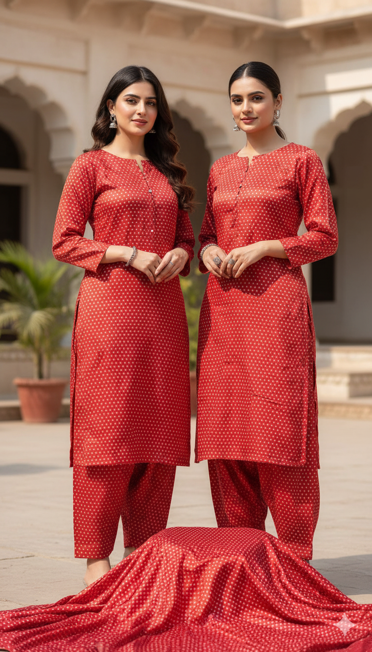 🥳 Sale Sale M-5587  Imported Digital Korean Velvet Same Print Shirt & Truzer 2pc