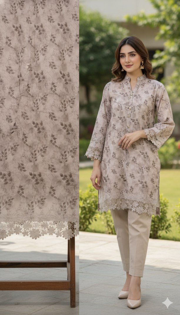 🥳 Sale Sale M-5581 Imported Shiffli Embroidery ChickenKari Lawn only shirt