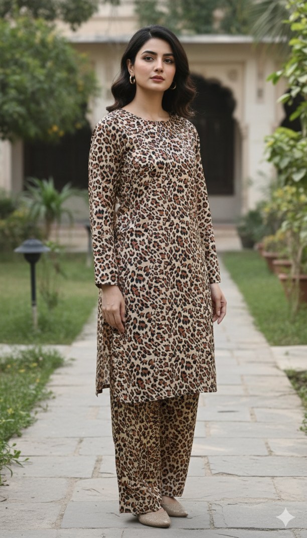 🥳 New Arrivals M-5572  Imported Digital Korean Shesha Velvet Same print Shirt & Truzer 2pc