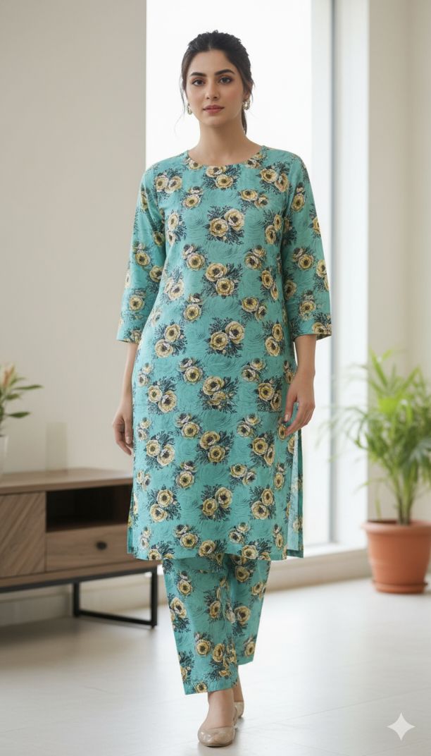 🥳 New Arrivals M-5569. Imported Luxury (Titain Marina) Same print Shirt & Truzer 2pc