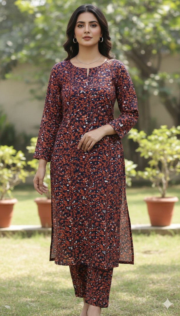 🥳 New Arrivals M-5568  Imported Luxury (Titain Marina) Same print Shirt & Truzer 2pc