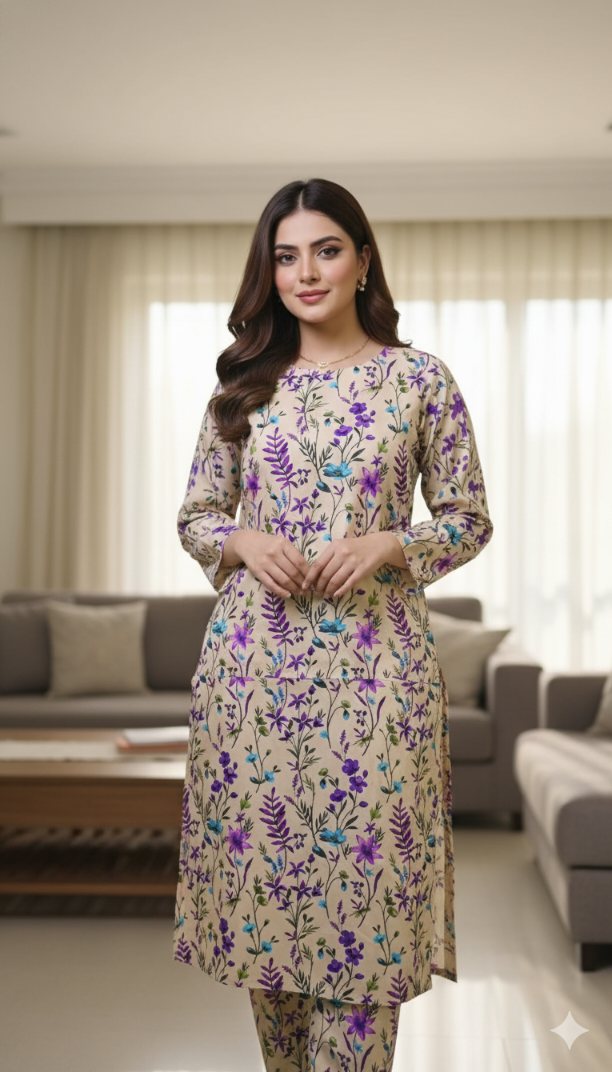 🥳 New Arrivals M-5567  Imported Luxury (Titain Marina) Same print Shirt & Truzer 2pc