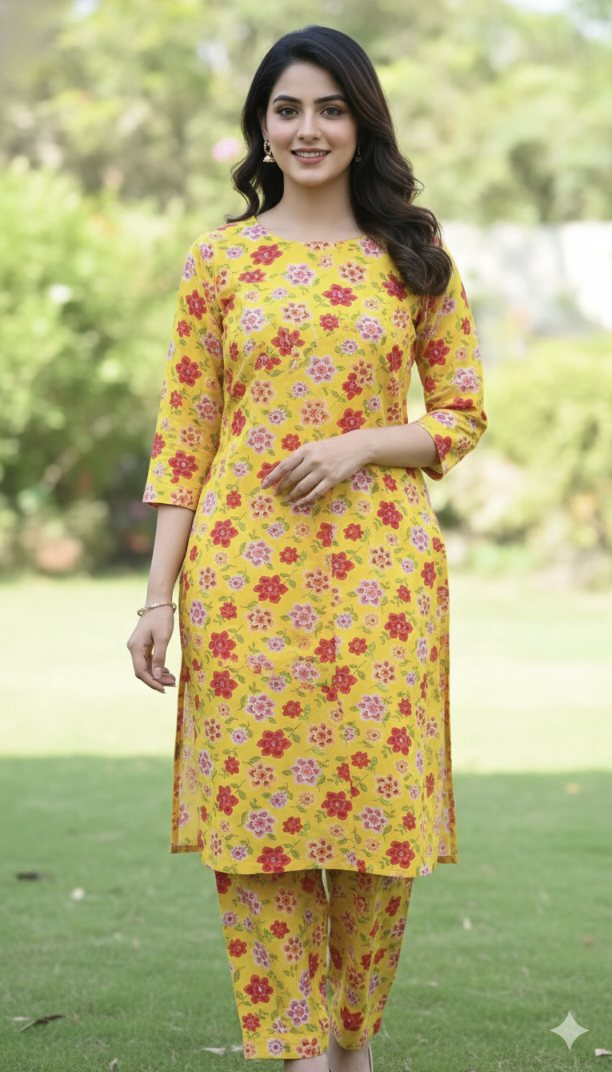 🥳 New Arrivals M-5562  Imported Luxury (Titain Marina) Same print Shirt & Truzer 2pc