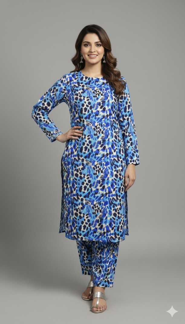 🥳 New Arrivals M-5561  Imported Luxury (Titain Marina) Same print Shirt & Truzer 2pc