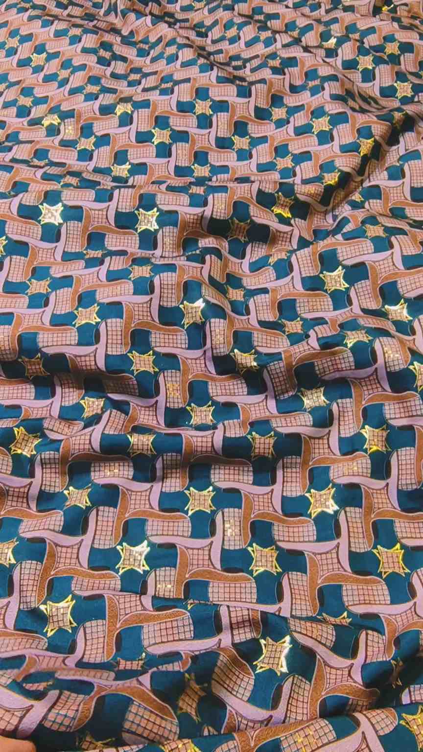🥳 Sale Sale M-611 Rs.1490 Imported Embossed Gold Korean Winter Soft Silk Same print Shirt & Truzer 2pc