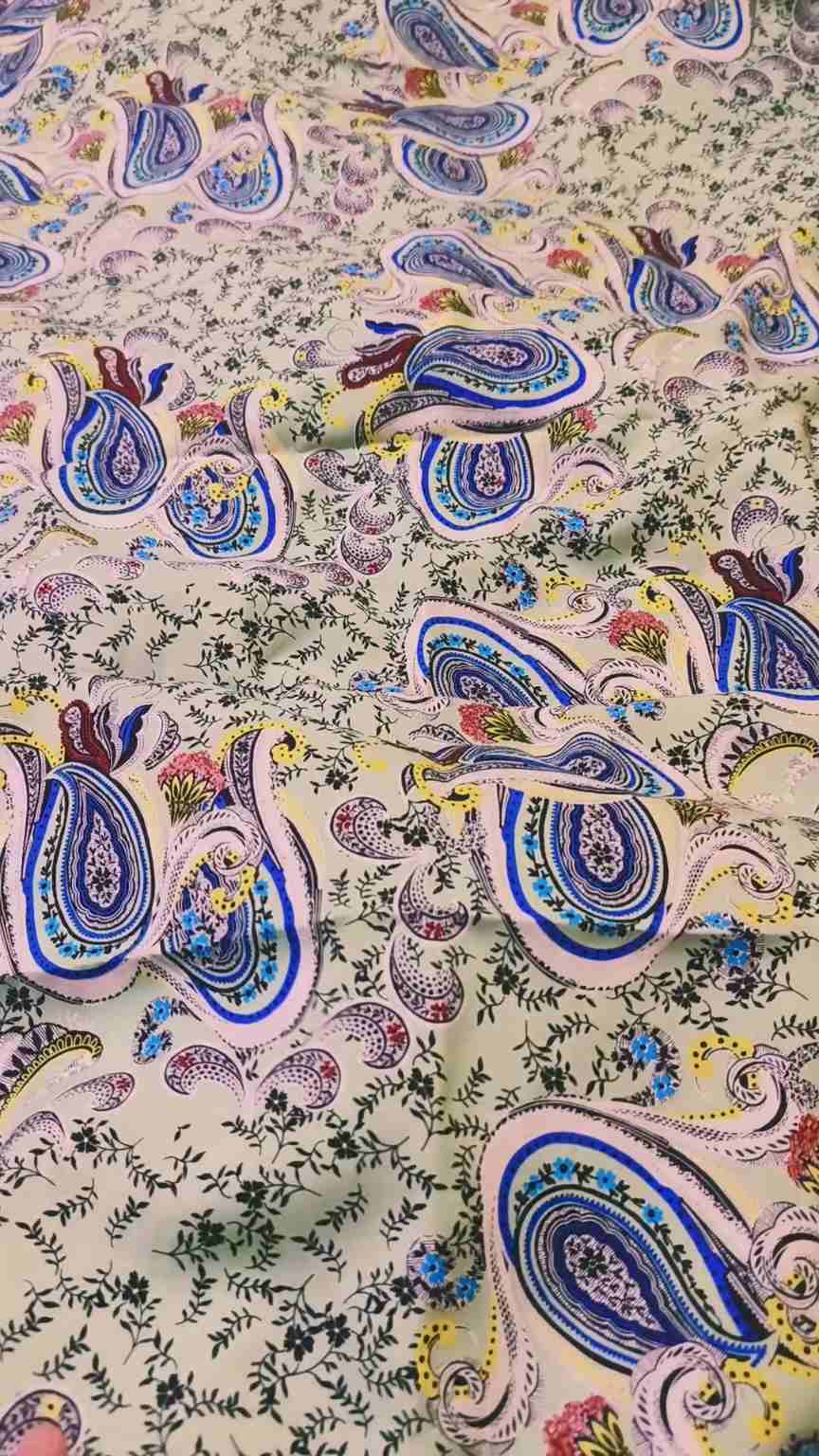 🥳Big Sale M-542  Rs.1490 Imported Digital Korean Stone Lelin Same print Shirt & Truzer 2pc