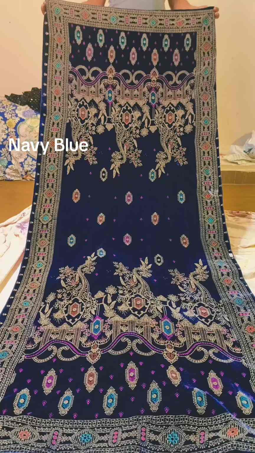 😱 Big Sale M-593  Rs.1890 Imported Most Luxurious 3-D Turkish Micro-9000 Velvet  Embossed Design Shawl
