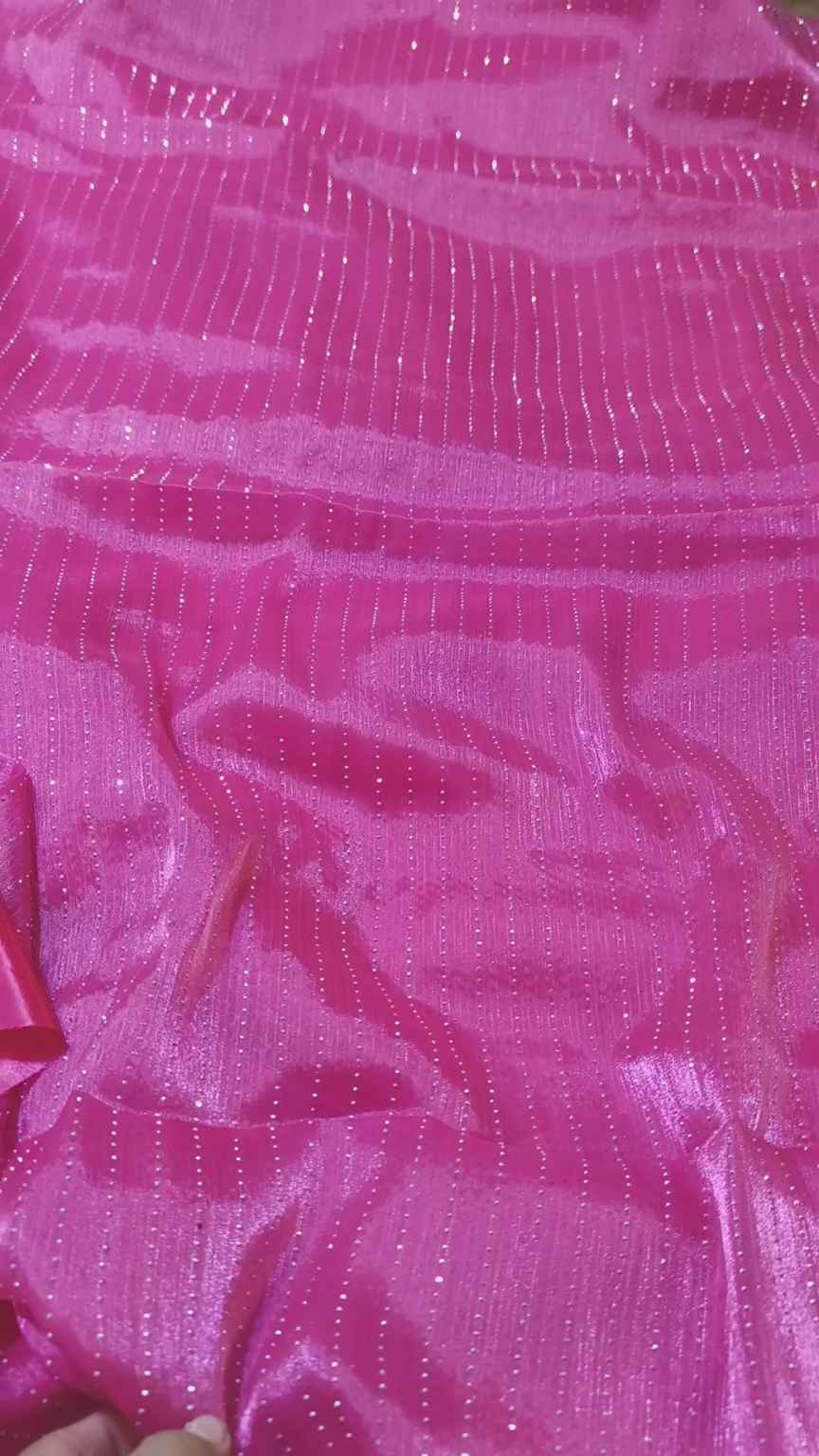 🥳 Sale Sale M-1506. Rs.1490 Imported Fancy  Shesha Crinkle Stuff in squance work Shirt & Katan silk inner with Truzer