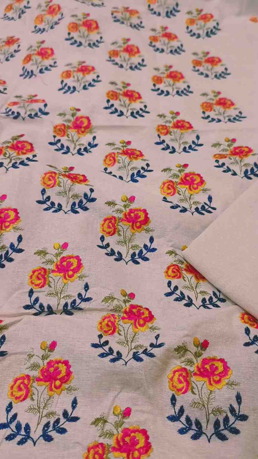 🥳 Sale Sale M-1521  Rs.1650 Imported Bareeze Embroidery  Karandi Soft Khadder 2pc