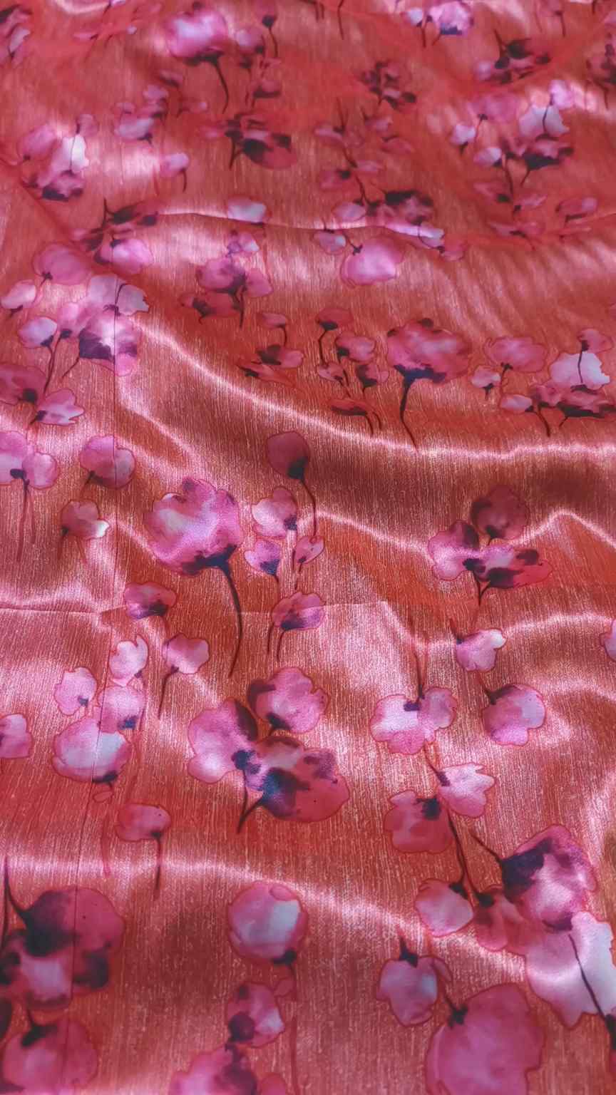 🥳 Big Sale M-1512  Rs.1290 Imported Digital Korean Winter Soft Shamoz Silk Same print Shirt & Truzer 2pc