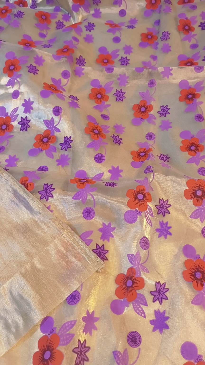 M-1011 Imported Fancy Tissue Organza Digital Print Shirt & kattan Silk Truzer with kattan Silk Inner