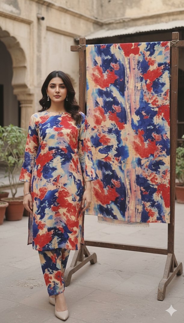 🥳Sale Sale M-5614   Imported Luxury  Korean 🐫 Camel Wool Same print Shirt & Truzer 2pc