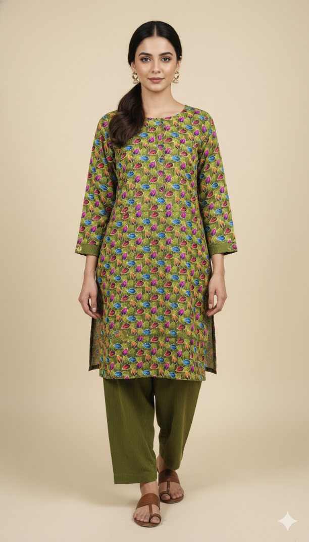 🥳 Sale Sale M-5607  Imported Kotrai Luxury Velvet Furr Shirt & Truzer 2pc