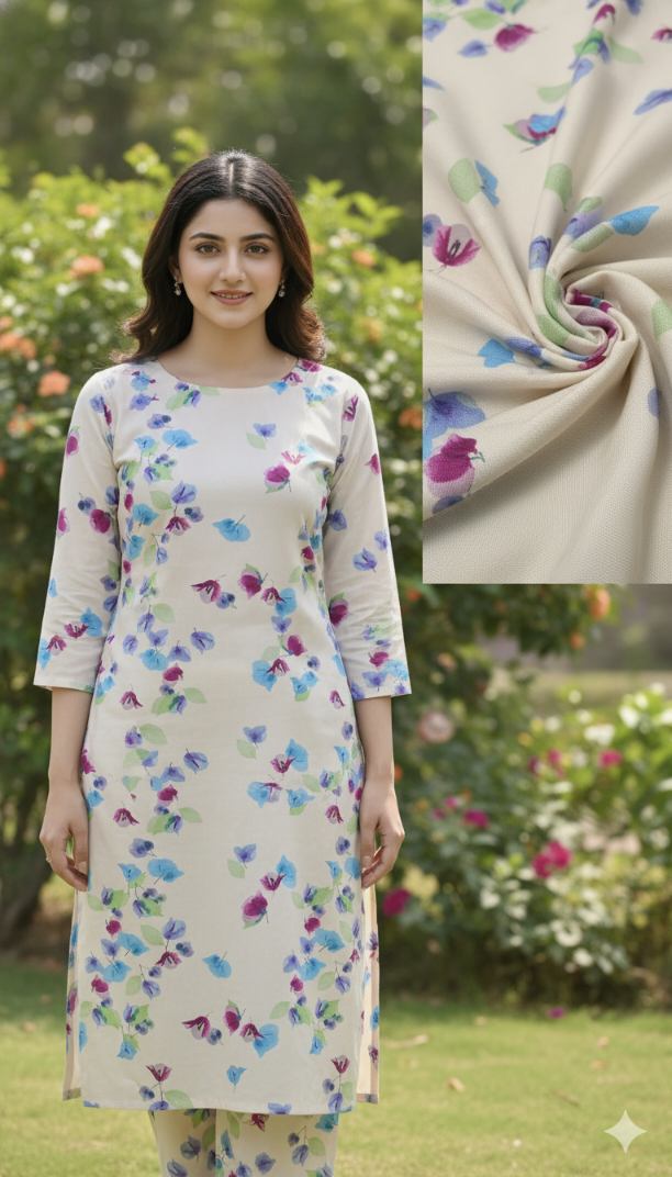 M-5631  Imported Digital (Korean Marina) Same print Shirt & Truzer 2pc