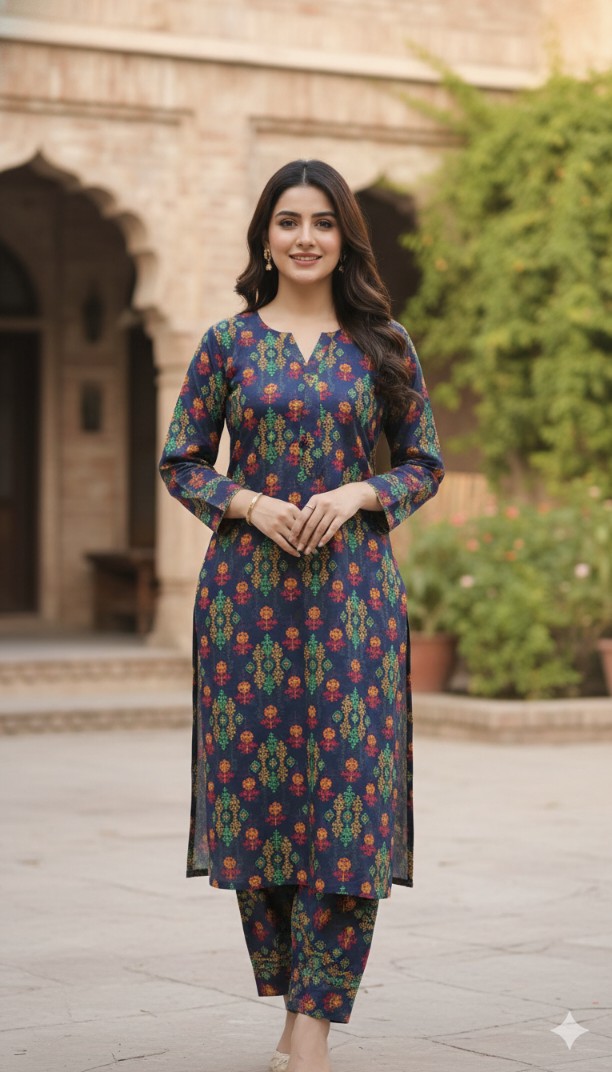 🥳 New Arrivals Sale Sale M-5660   Imported Digital Soft (Dorria Khaddar) Same print Shirt & Truzer 2pc