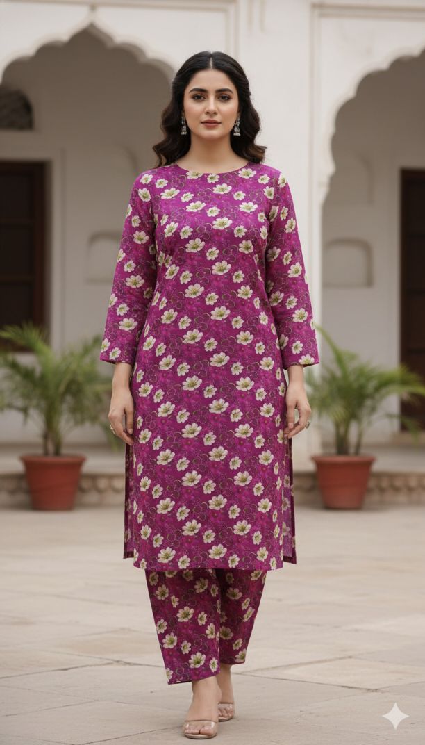 🥳 New Arrivals Sale Sale M-5659   Imported Digital Soft (Dorria Khaddar) Same print Shirt & Truzer 2pc