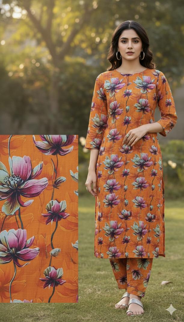 🥳 New Arrivals Sale Sale M-5656   Imported Digital Soft (Dorria Khaddar) Same print Shirt & Truzer 2pc