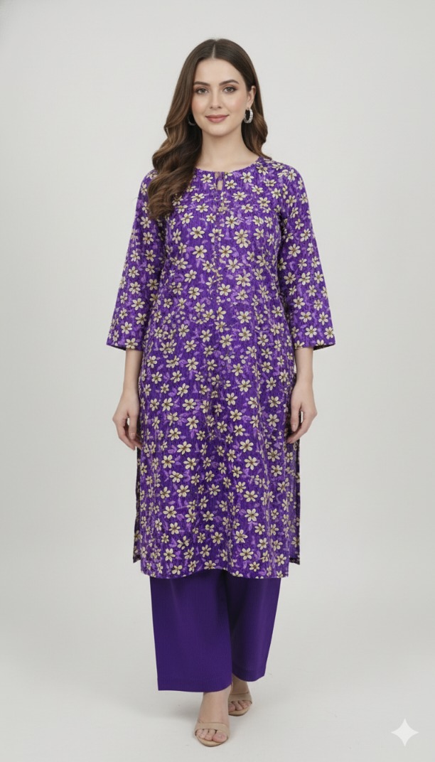 🥳 Sale Sale M-5674 Imported Kotrai Luxury Velvet Furr Shirt & Truzer 2pc