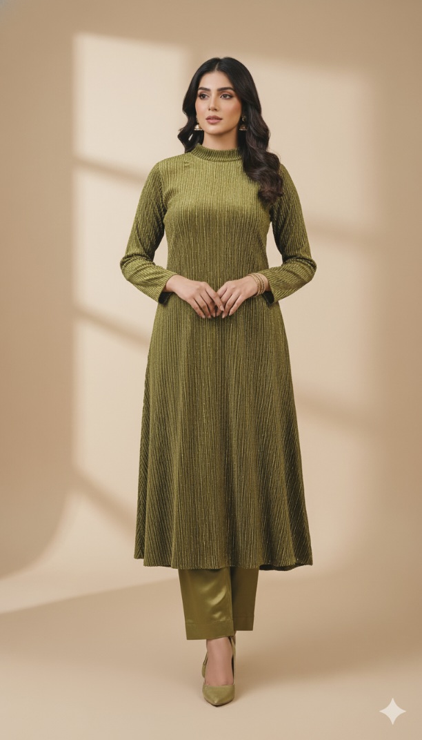 🥳 Sale Sale M-5719  Imported korean Kotrai Zaree Velvet Shirt & Korean Shesha Velvet Truzer 2pc