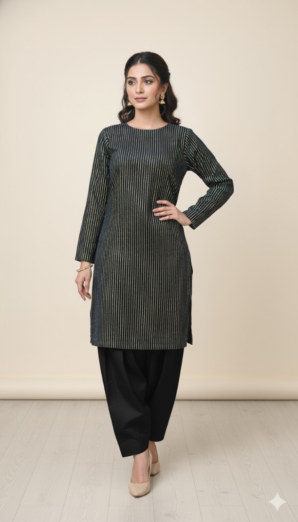 🥳 Sale Sale M-5716  Imported korean Kotrai Zaree Velvet Shirt & Korean Shesha Velvet Truzer 2pc