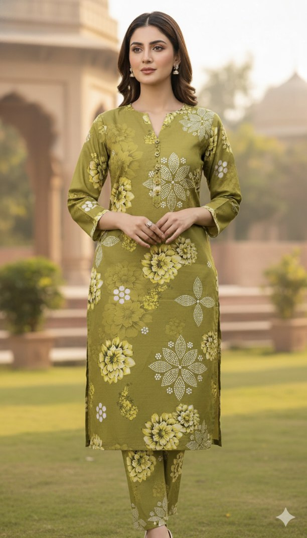 🥳 New Arrivals Sale Sale M-5773  Imported Digital Soft (Dorria Khaddar) Same print Shirt & Truzer 2pc