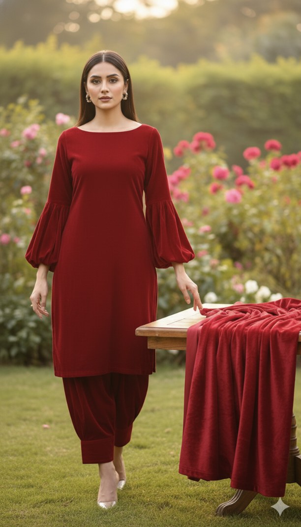 🥳 Sale Sale M-5753 Imported Spanish Sada Velvet Same print Shirt & Truzer 2pc