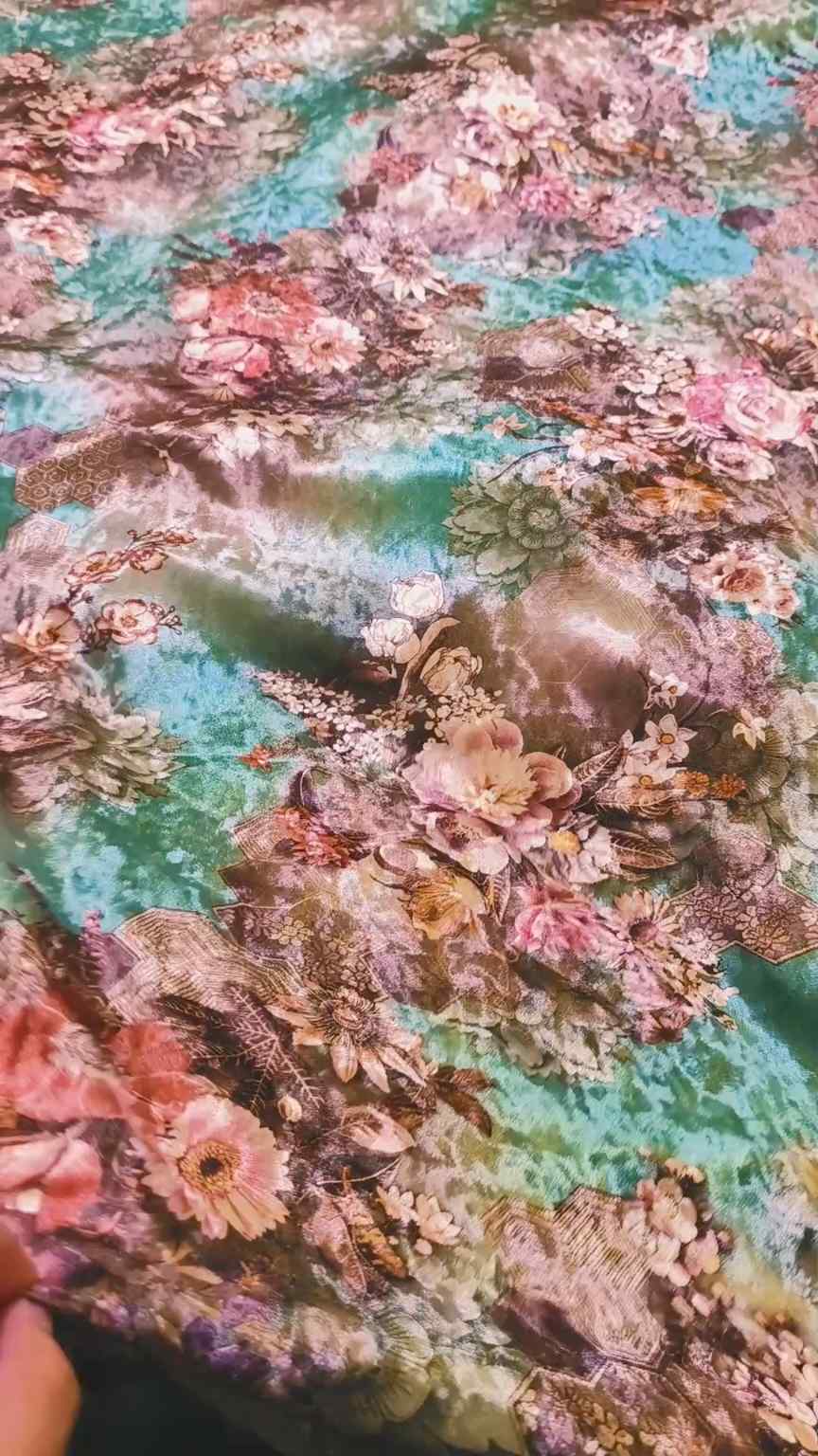 🥳 Sale Sale New Arrivals  M-5789  Imported Digital Korean (Makhmali Velvet) Same Print Shirt & Truzer 2pc