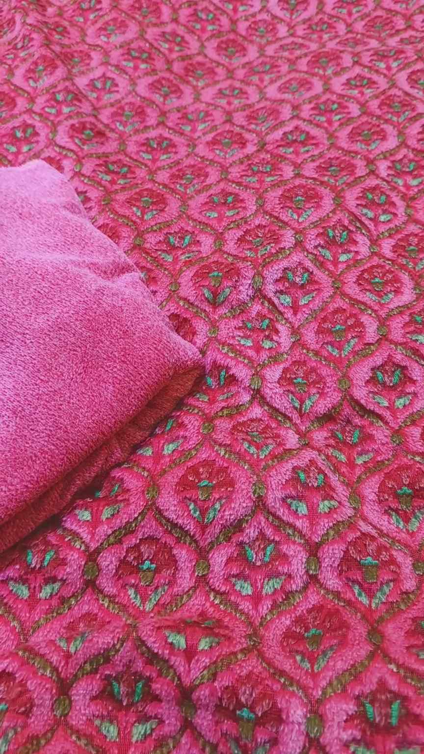 🥳 Sale Sale M-5811 Imported Self White Tone Velvet Furr 2pc