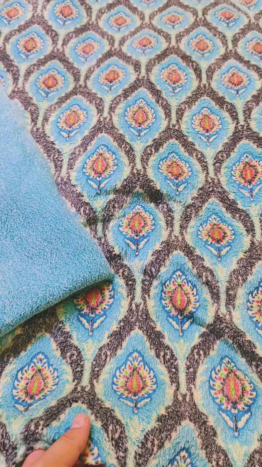 🥳 Sale Sale M-5806  Imported Self White Tone Velvet Furr 2pc