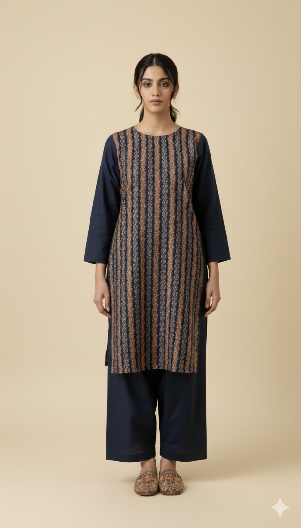 🥳 Sale Sale M-5802  Imported Breezy Embroidery in karandi Soft Khadder stuff Shirt & Truzer 2pc