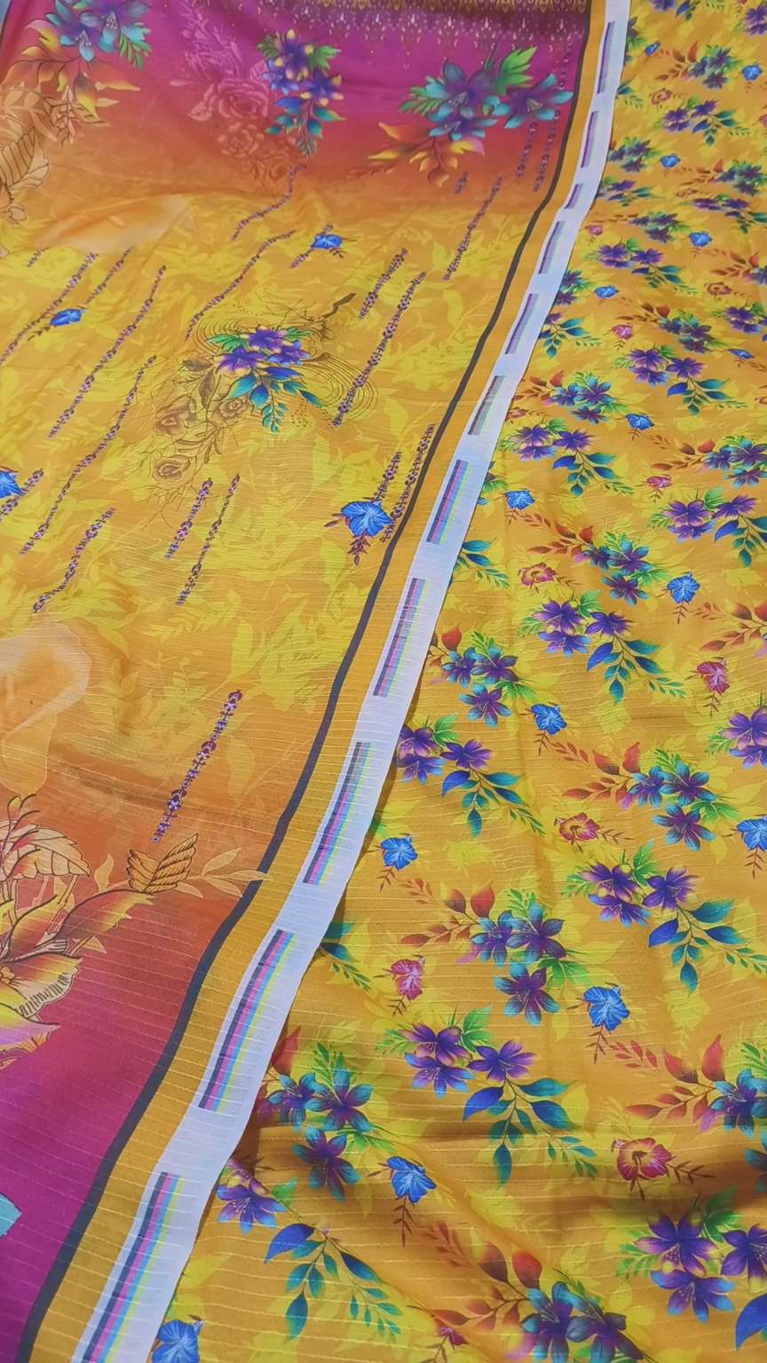 3pc 🥳😱 Sale Sale M-5828  Imported Digital (Bana Dorria) Soft Khadder 3pc suit