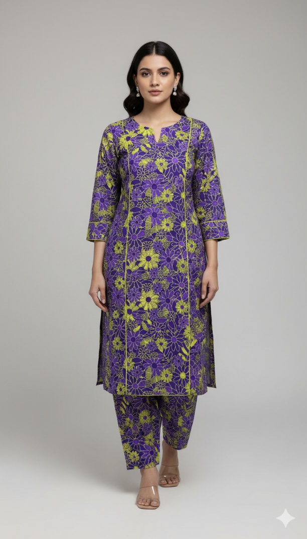 M-5898  Imported Most Luxurious (Korean Marina) Same print Shirt & Truzer 2pc