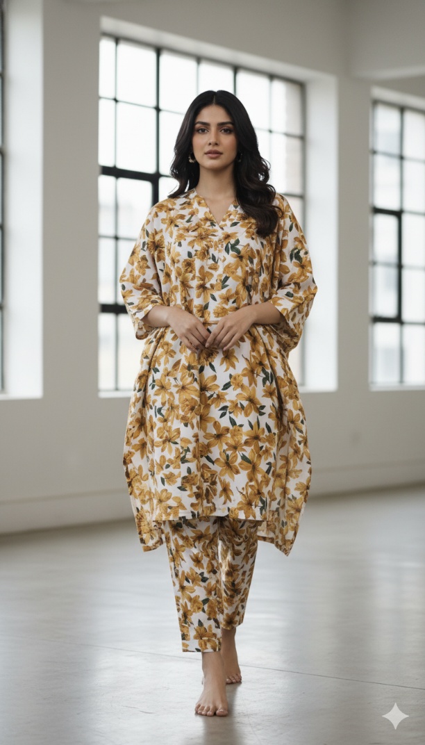 M-5974  Imported Most Luxurious (Korean Marina) Same print Shirt & Truzer 2pc