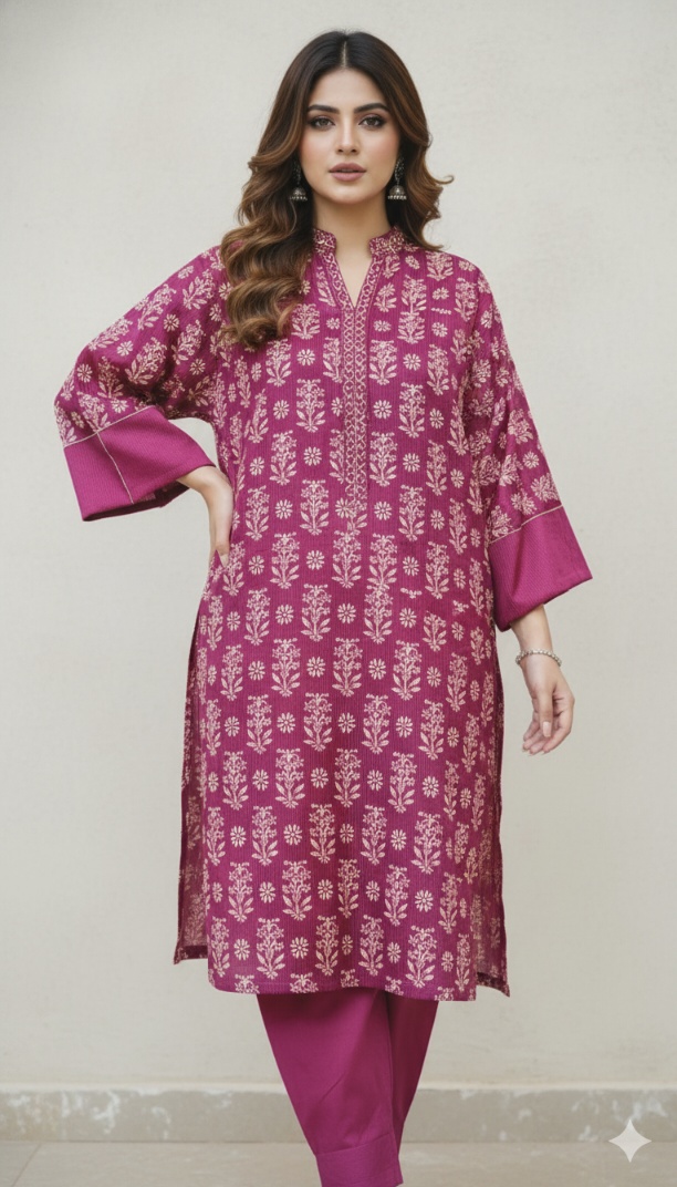 M-5969  Imported Korean Kotrai Velvet Furr Same Stuff Shirt& Truzer 2pc