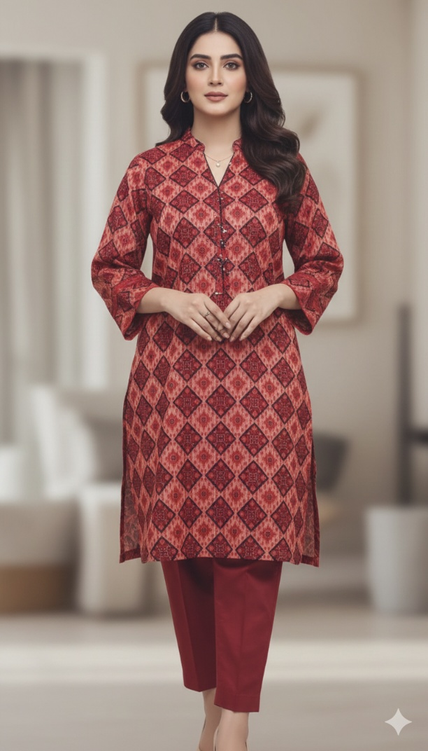 M-5996 Imported Korean Kotrai Velvet Furr Same Stuff Shirt& Truzer 2pc