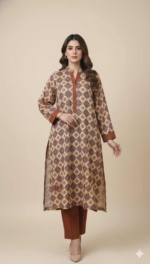 M-5995 Imported Korean Kotrai Velvet Furr Same Stuff Shirt& Truzer 2pc