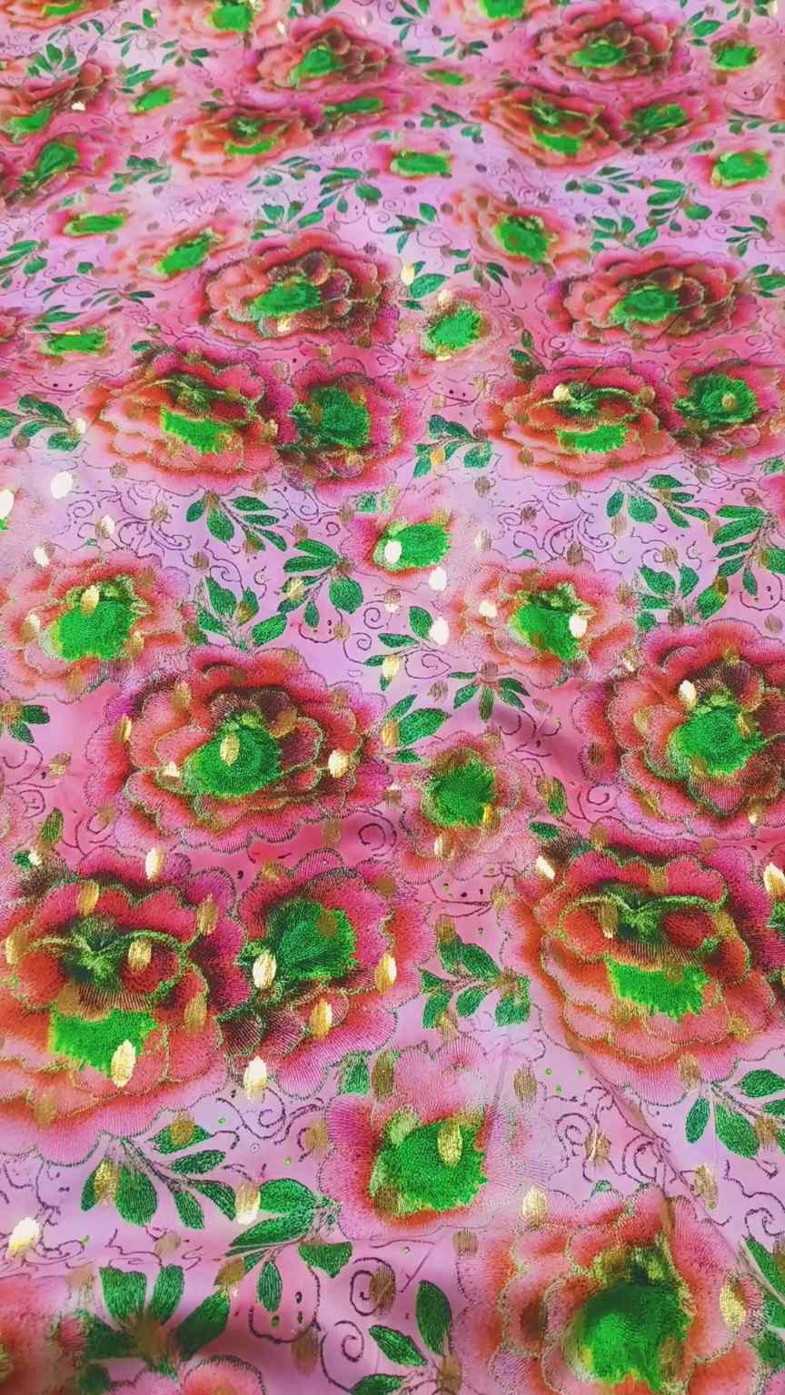 🥳 Sale Sale M-6022  Imported 3-D zaree Bunch Luxury Stone Lelin Same print Shirt & Truzer 2pc