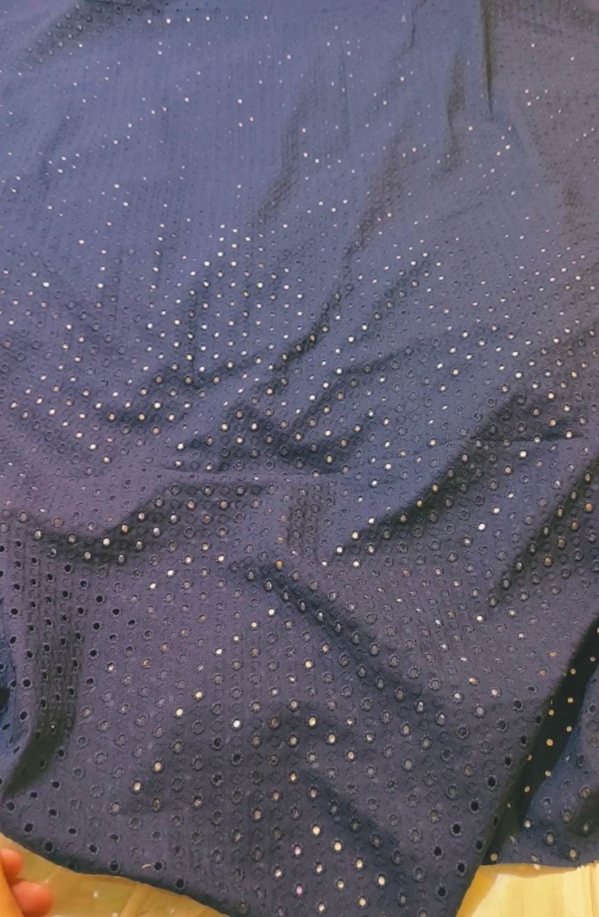 🥳 Sale Sale M-6087  Imported Shiffli Embroidery ChickenKari Cambric Stuff (Winter + Summer) only shirt -