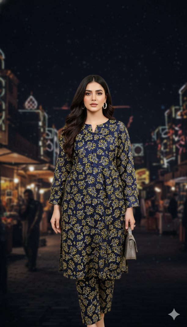 🥳 Sale Sale M-6079 Imported Digital Velvet Furr Same print Shirt & Truzer 2pc