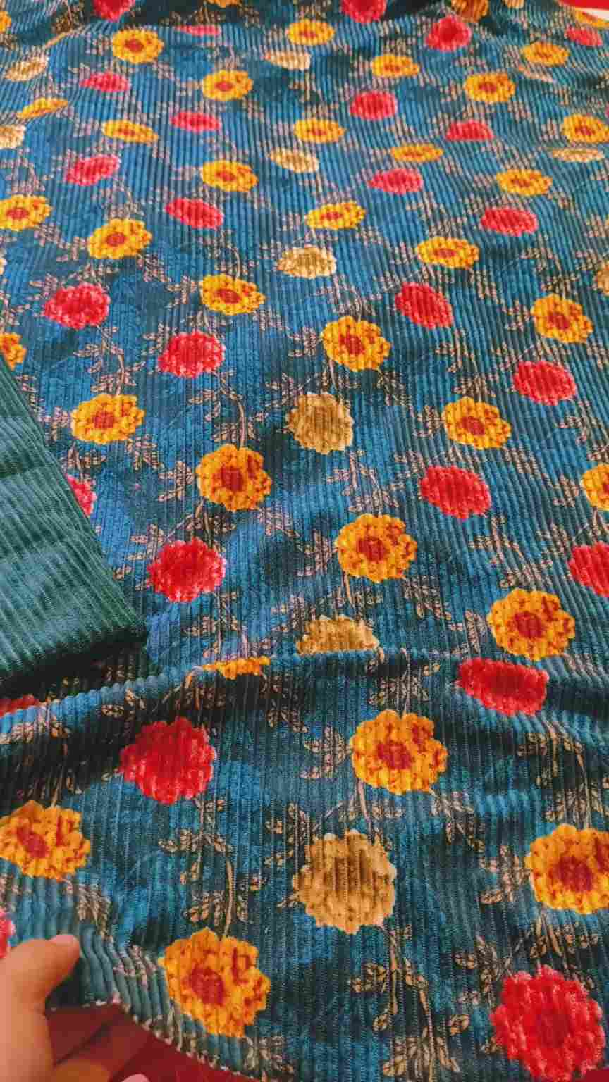 M-6146  Imported Korean Kotrai Velvet Furr Same Stuff Shirt& Truzer 2pc