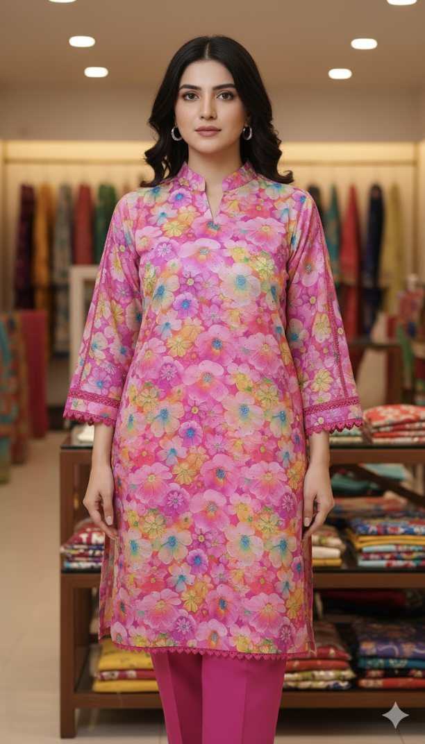 🥳 Sale Sale M-6166  Imported  5-D Shinny Silk with nago wali chen Shirt & Kattan Silk inner and trouser