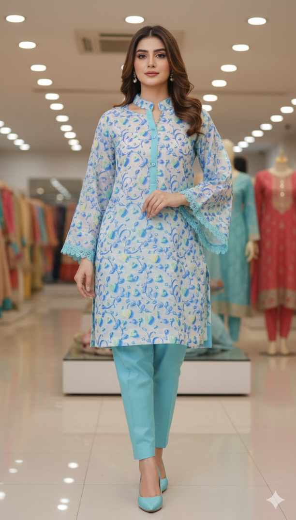 🥳 Sale Sale M-6162 Imported  5-D Shinny Silk with nago wali chen Shirt & Kattan Silk inner and trouser